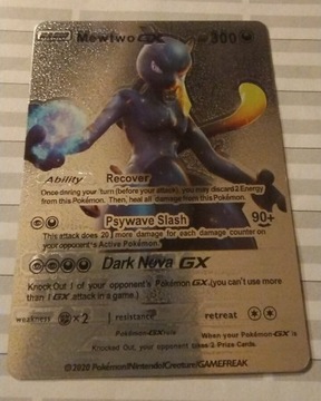 Pokemon Mewtwo GX HP300 Silver Kolekcjonerska karta 