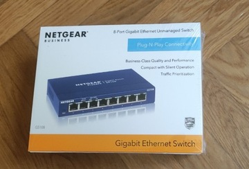 Switch Netgear GS108GE 8 portów, folia
