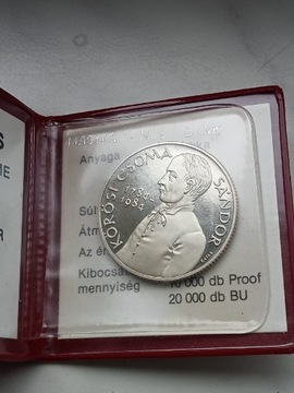 Węgry 100 Forint 1984 r Alpakka etui Nakład 10 tyś 