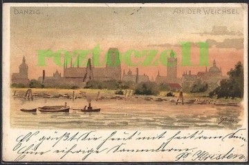 GDAŃSK Danzig panorama znad Wisły 1899