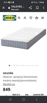 IKEA Materac Valevag 