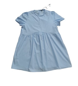 Trapezowa sukienka z odcięciem w talii Błękit rXXL