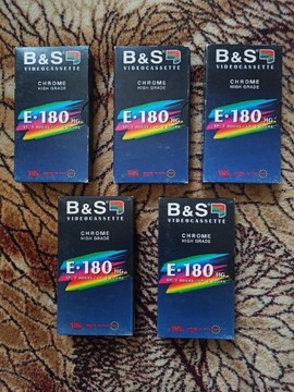 5 kaset VHS  B&S E-180 Chrome High Grade 