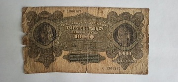 Banknot 10000 marek polskich, 1922, seria C, obieg