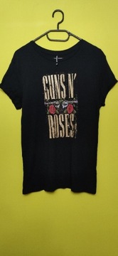 Koszulka zespołu t-shirt Guns n Roses czarna z róż