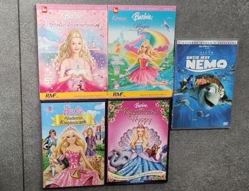 Zestaw 4x Barbie + Gdzie jest Nemo DVD VCD