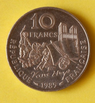FRANCJA 10 FRANKÓW 1985 