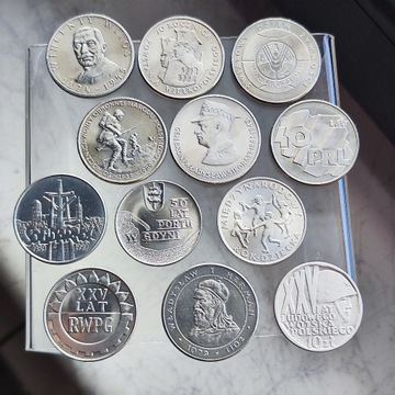 12 monet z epoki PRL piękne, mennicze zest. 1