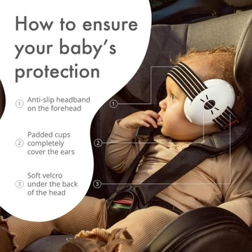 Słuchawki ochronne dla dzieci Alpine Muffy Baby 3 m + czarny