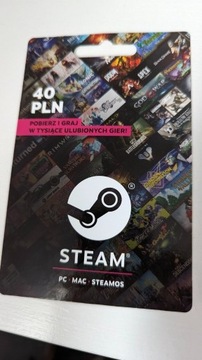 Karta podarunkowa STEAM 40zł Szybkie Dostarczenie