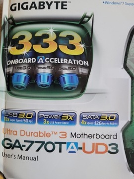 Płyta GA-770TA-UD3 + AMD PHENOM II + DDR3 4G