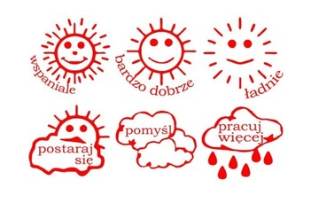 Pieczątki motywujące 6 OCEN OBRAZKOWYCH i poduszka
