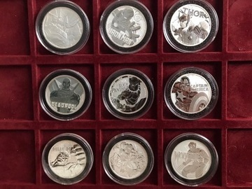 Marvel 1oz x 9 komplet 9 monet