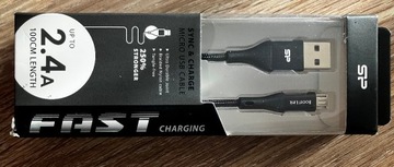 Kabel USB- microUSB 1m szybkie ładowanie 2,4A.Nowy