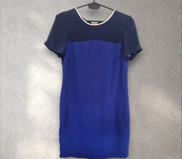 Chabrowa niebieska sukienka damska Massimo Dutti