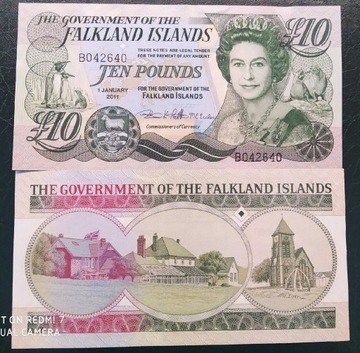 Falklandy 10 funtów 2011 UNC