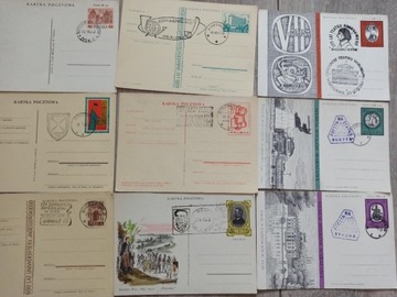 PRL stare znaczki koperty etykiety zestaw 9x 