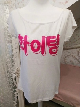 Koszulka z koreańskim napisem Hwaiting! kpop