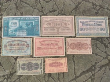 zestaw 8 banknotów 1918 WSCHODNIA OKUPACJA  KOWNO