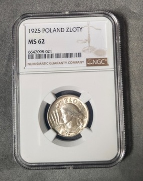 II RP / 1 złoty 1925 Londyn / NGC MS62