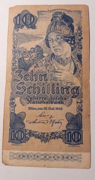 10 Schilling Szylingów 1945 r. 2 Ausgabe