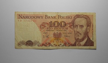 stary banknot PRL 100 złotych TR