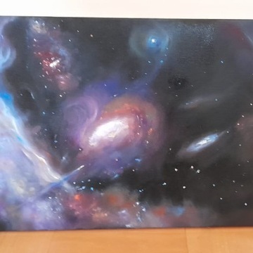 Obraz olejny ręcznie malowany "Odległa galaktyka"