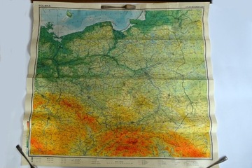 Mapa fizyczna Polski - 1981 rok