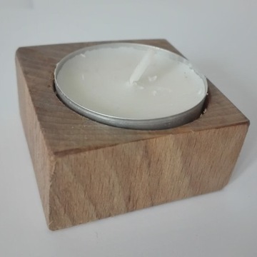 Świecznik na 1 tealight handmade drewno