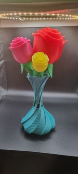 Prezent dla Niej! Róże 3D, Wazon 3D! Super efekt!