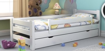 Łóżko dziecięce 160x70 cm, bez szuflad, białe, 