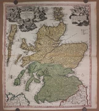 Królestwo Szkocji - Johan Baptiste Homann - 1720 rok - Piękna !