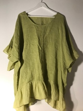 Lniana bluzka oversize dla dużej Pani 7XL - 11XL