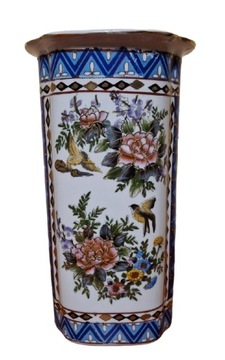 Chiński  duży ceramiczny wazon wys 31 róże kwiaty