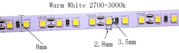 Taśma LED 2835 Ultra jasna 40W 600 LED / 5m 12V