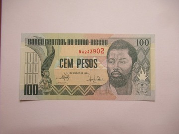 BANKNOT 100 PESOS 1990,GWINEA BISSAU