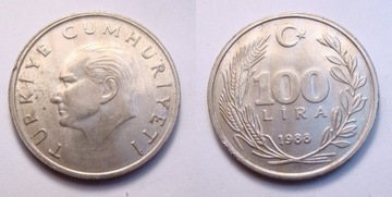 Turcja 100 lira 1988 r. ŁADNA!