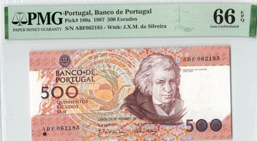 Portugalia banknot 500PTE 1987 PMG66