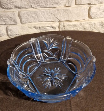 Niebieskie szkło kryształ MISA bomboniera  23 cm 