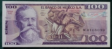 Meksyk banknot 100 pesos 1981 rok stan unc 