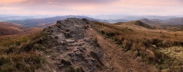 Obraz na płótnie, panorama górska, 60x40cm, błysk