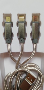 Kabel 3w1 ładowarka USB to iPhone Lightning USB C