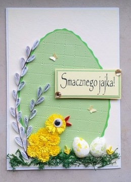 Kartka na WIELKANOC rękodzieło hand made quilling 