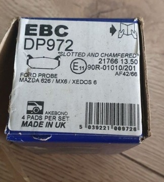 Nowe klocki hamulcowe EBC mazda 626/mx6/ xedos