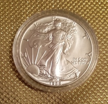 1 Dolar USA, Eagle 1 Oz srebra 999 z 1988 roku.