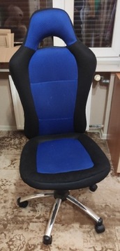 Krzesło obrotowe Jysk niebiesko czarne komputerowe