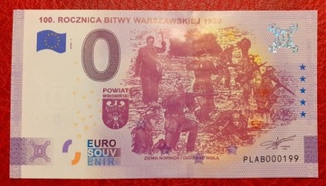 0 euro 100 Rocznica Bitwy Warszawskiej 2 szt + grt