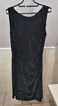 Sukienka 40 L shine black błyszcząca mini bdb
