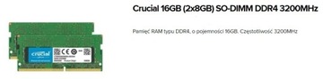 Pamięć RAM CRUCIAL (2x8GB)