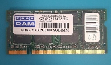 Pamięć RAM DDR2 2GB SODIMM GOODRAM